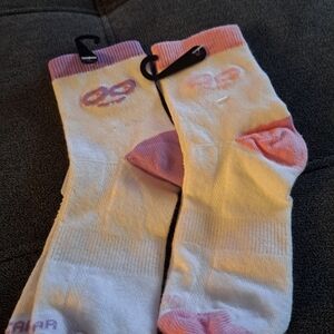 White and Pink Socks